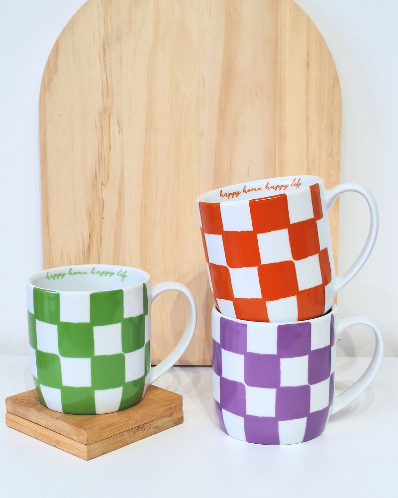 Caneca Checkerboard Laranja