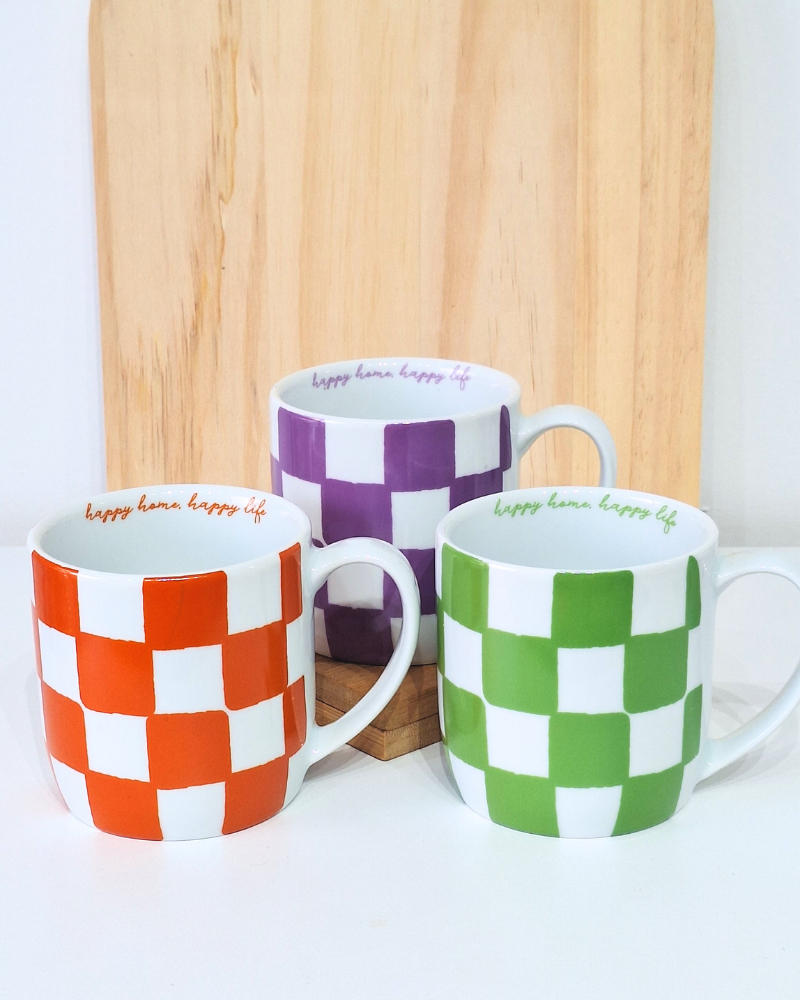 Caneca Checkerboard Lilás