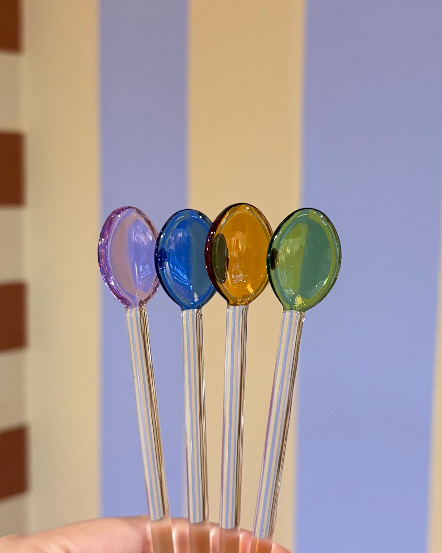 Conjunto de Mexedores para Drinks em Vidro Colorido