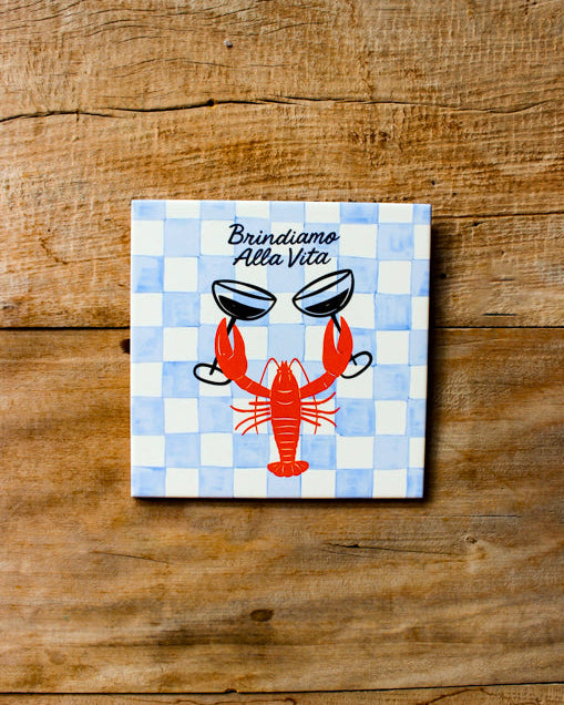 Azulejo Decorativo 'Brindiamo Alla Vita'