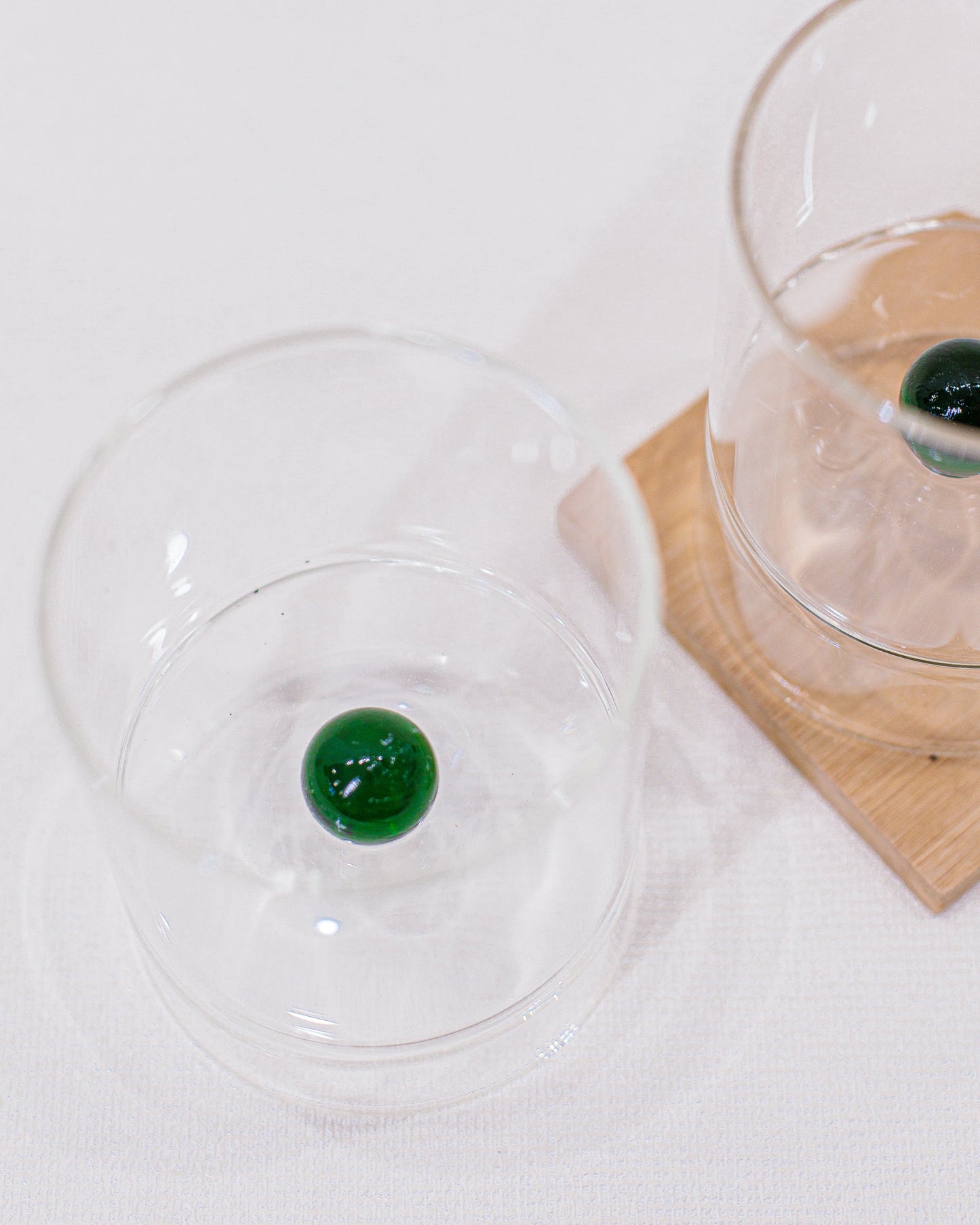 Copo de Vidro Esfera Verde