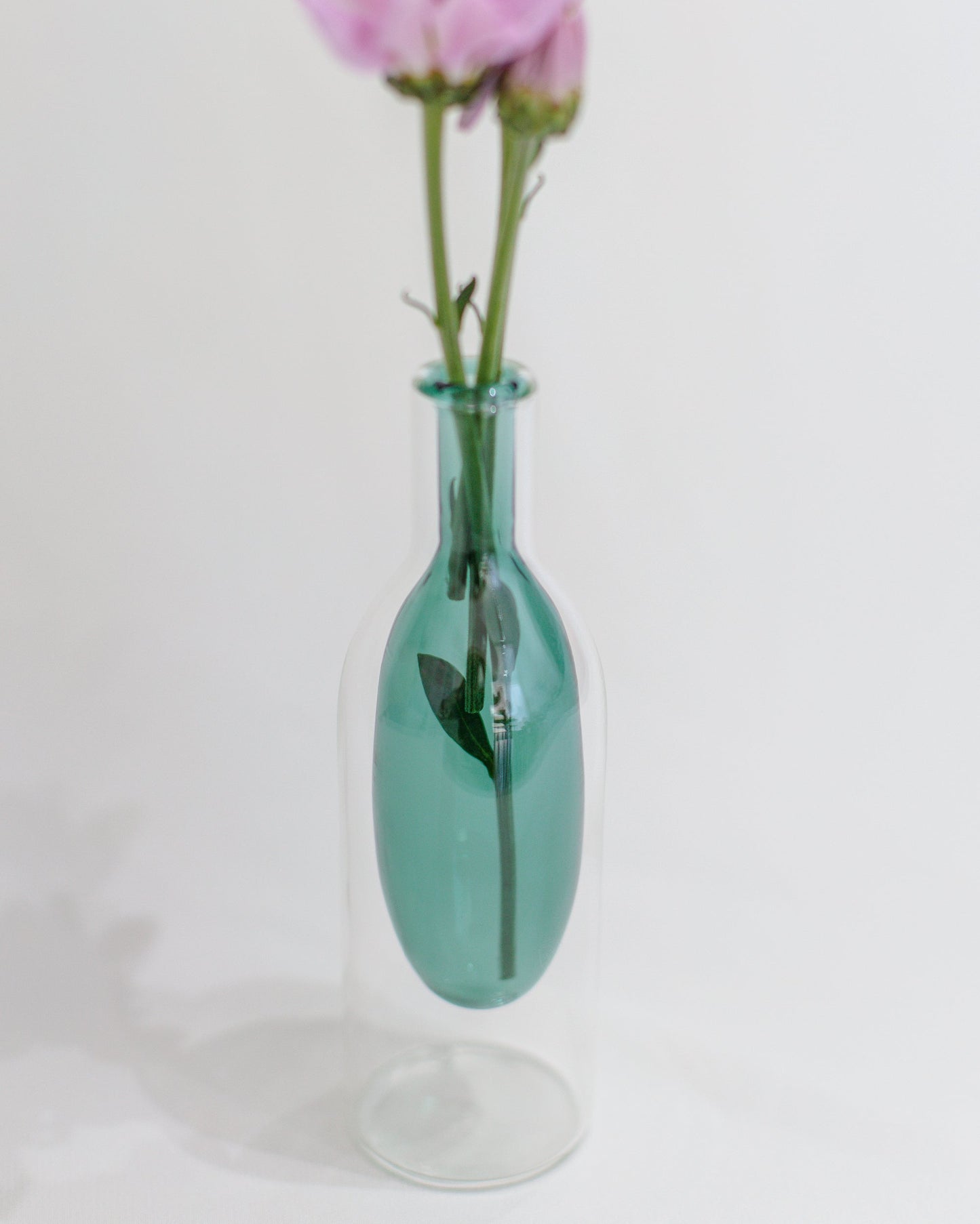 Vaso Drop Mini Azul em Vidro Parede Dupla