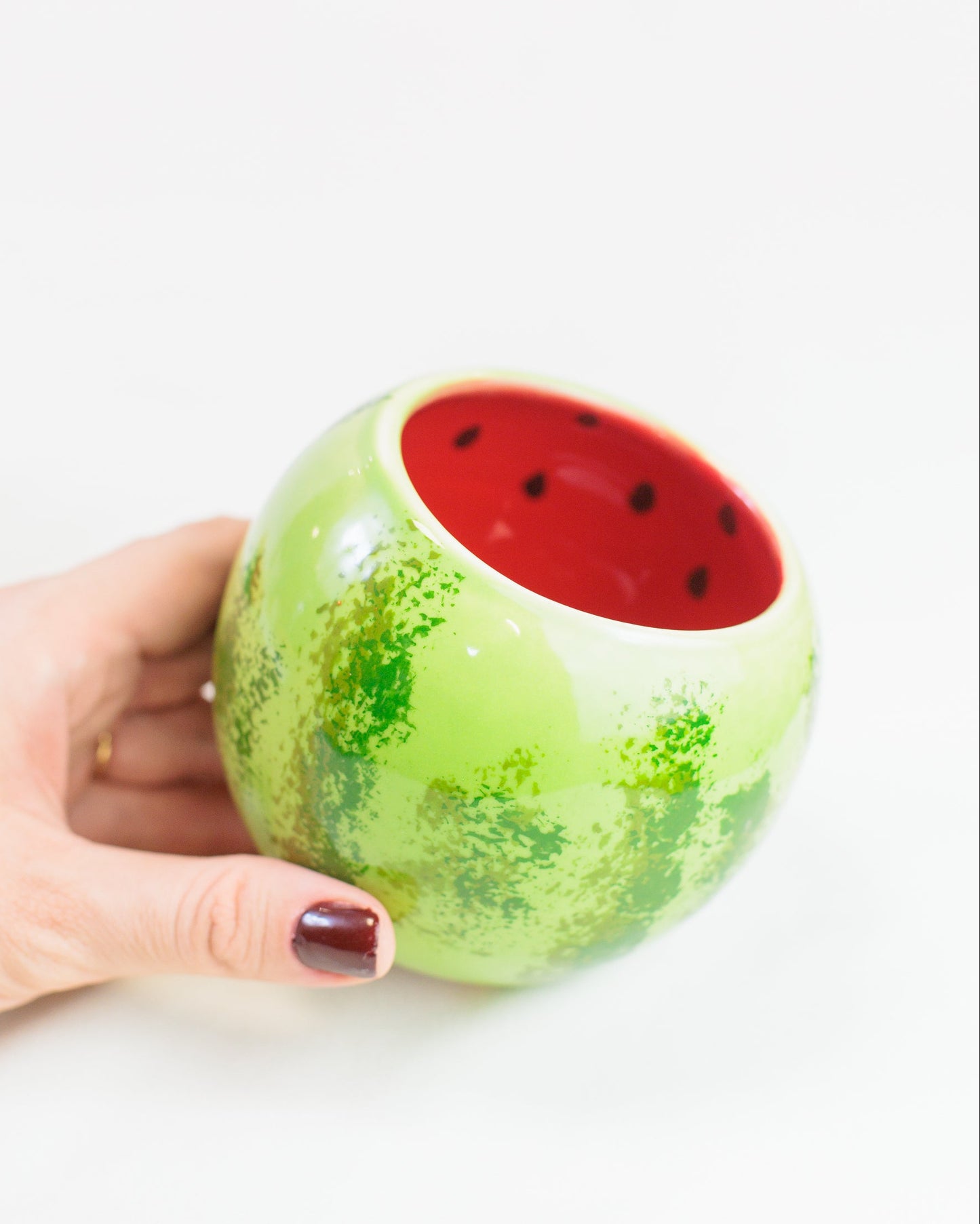 Vaso bola melancia em cerâmica