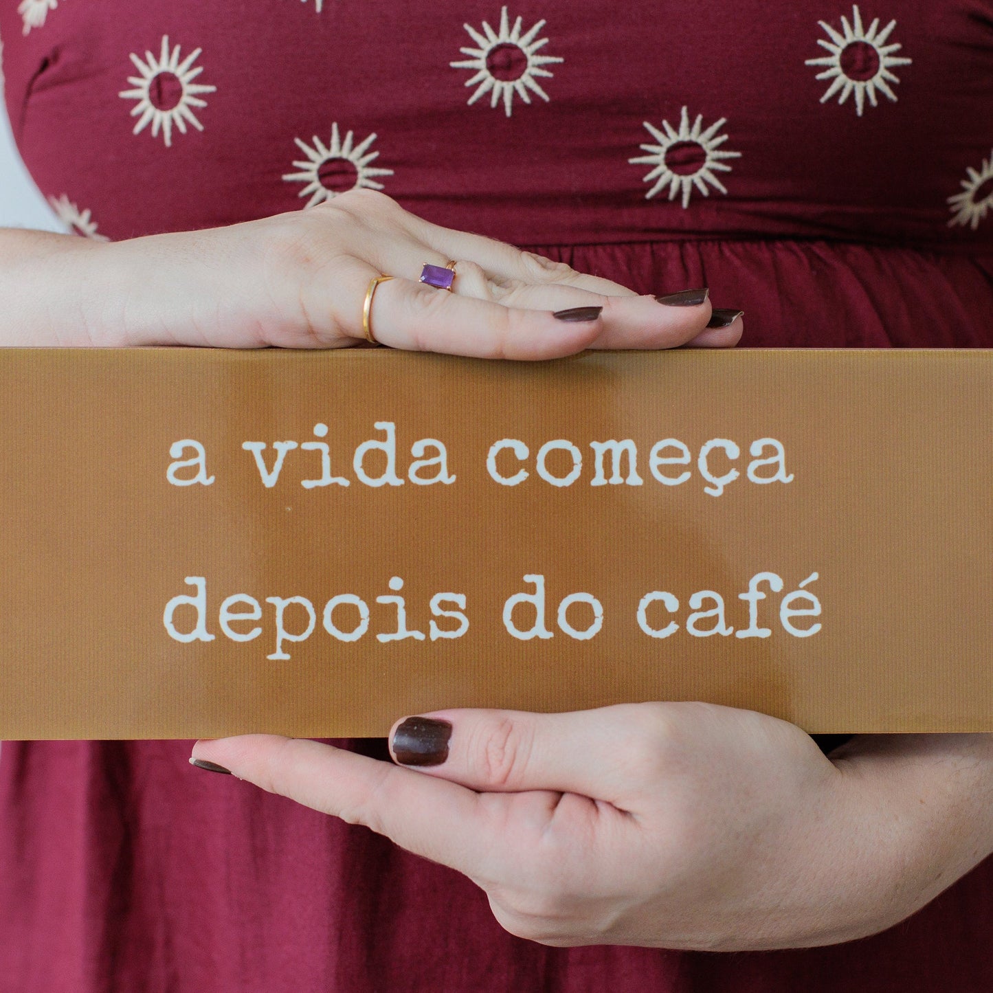 Azulejo decorativo 'a vida começa depois do café'