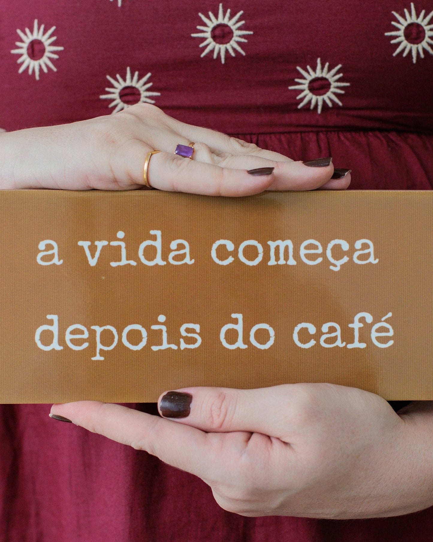 Azulejo decorativo 'a vida começa depois do café'