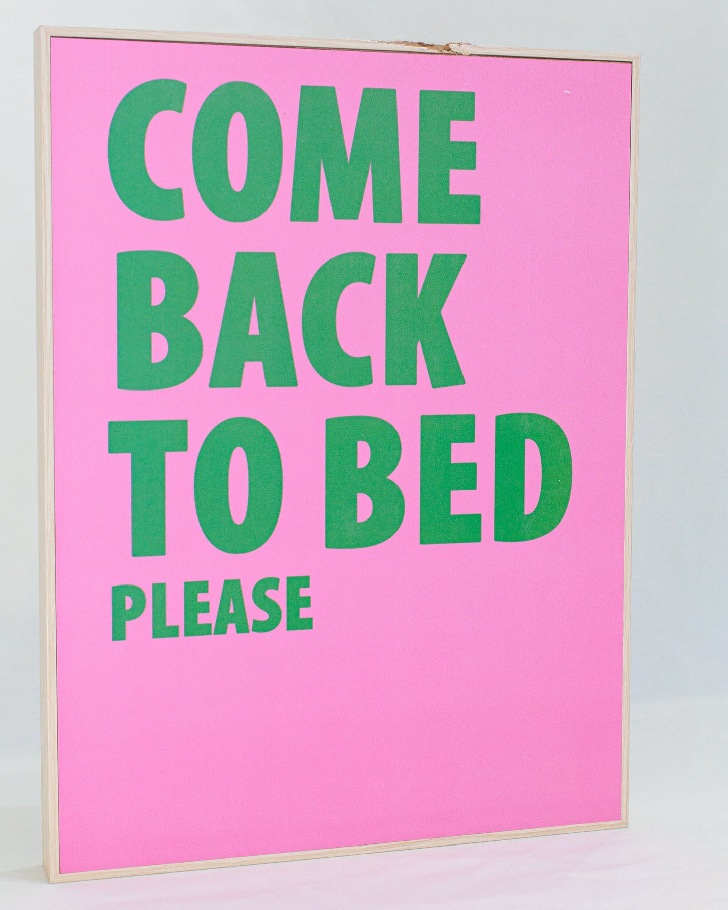 Quadro Come Back to Bed em MDF
