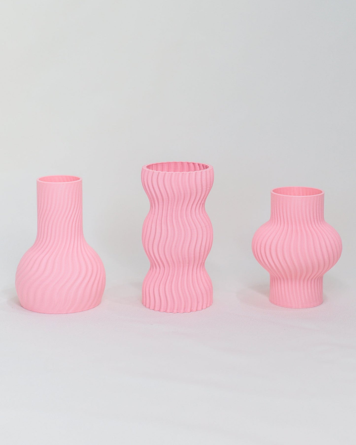 Trio Mini Vasos Onda Rosa