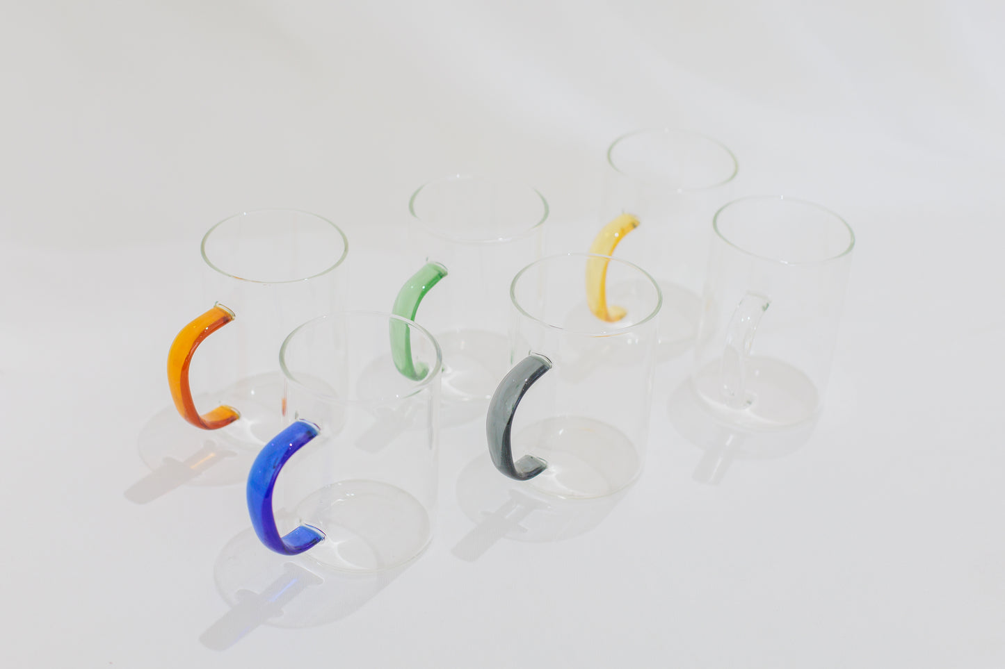 Conjunto de Caneca Vidro Alça Color