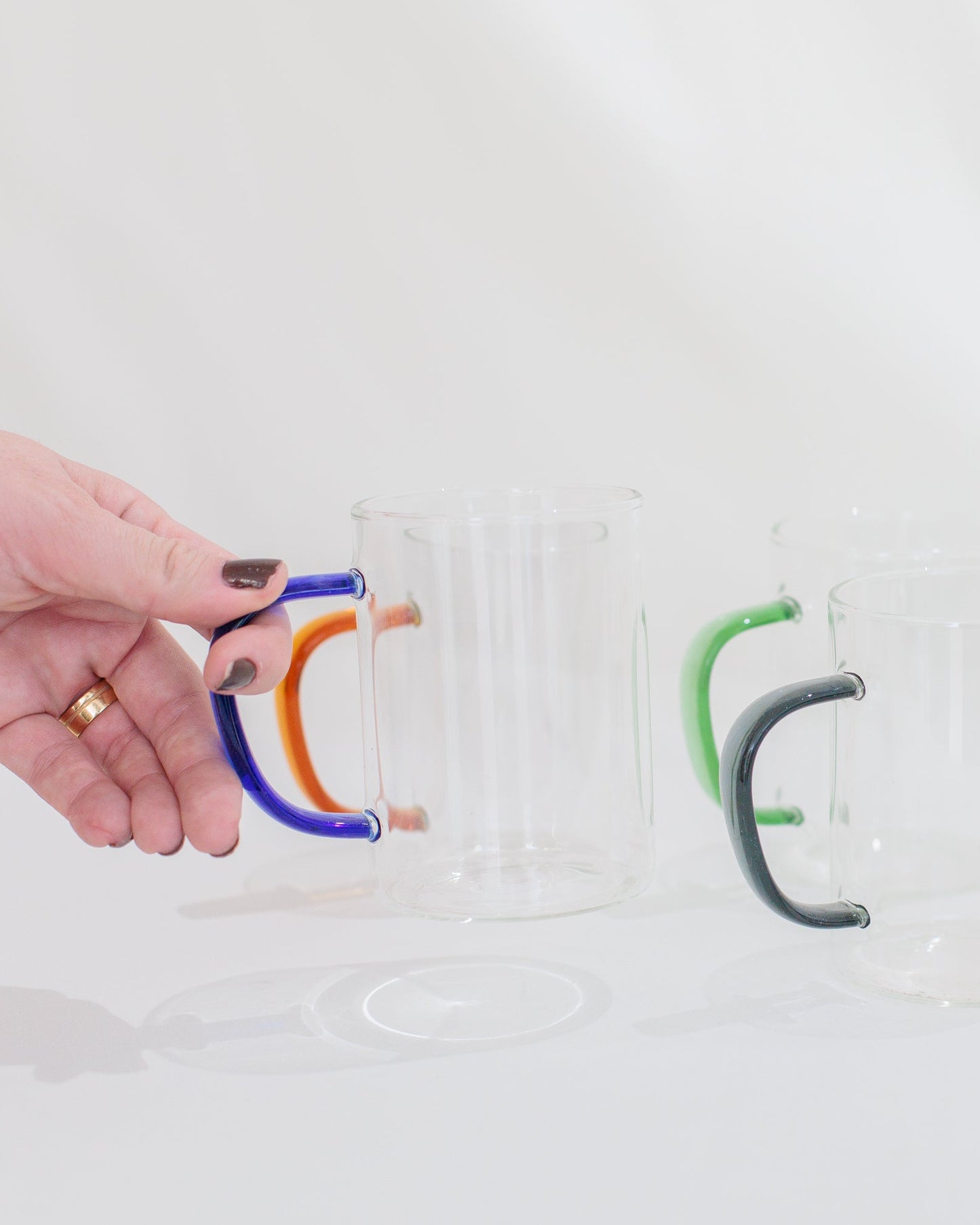 Conjunto de Caneca Vidro Alça Color