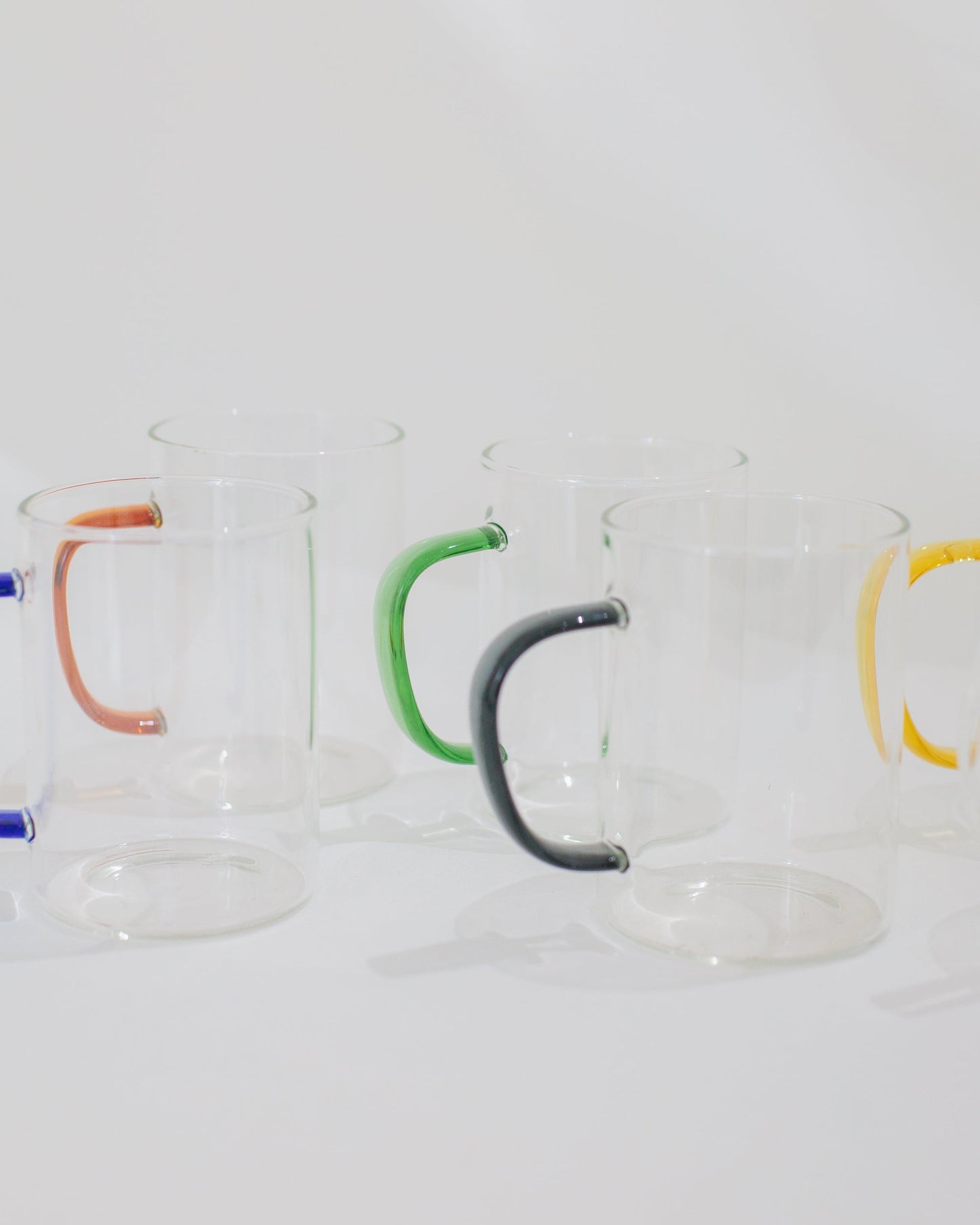 Conjunto de Caneca Vidro Alça Color