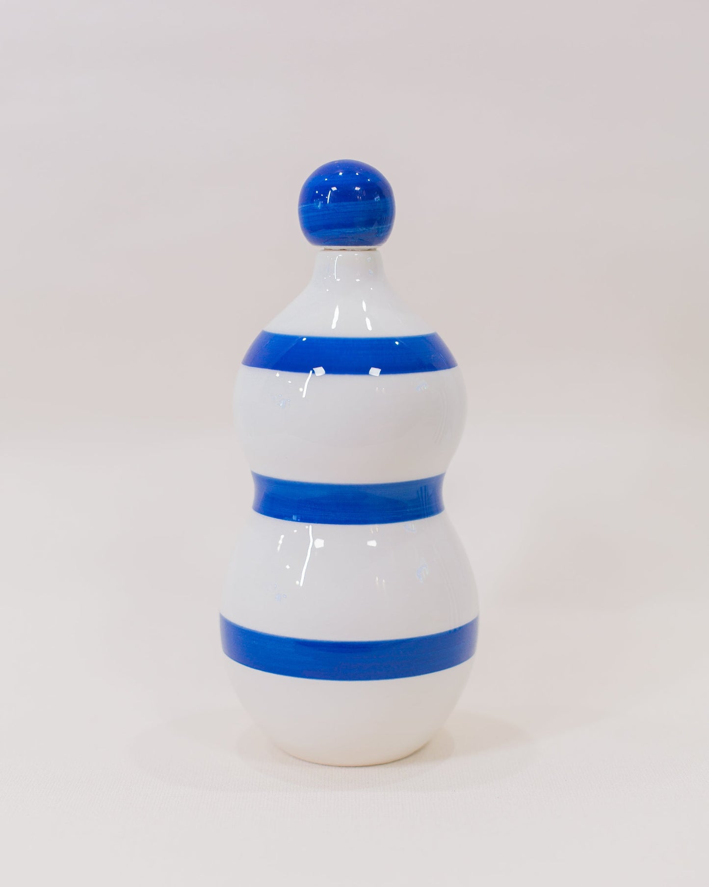 Garrafa Lido Faixas Azul em Cerâmica