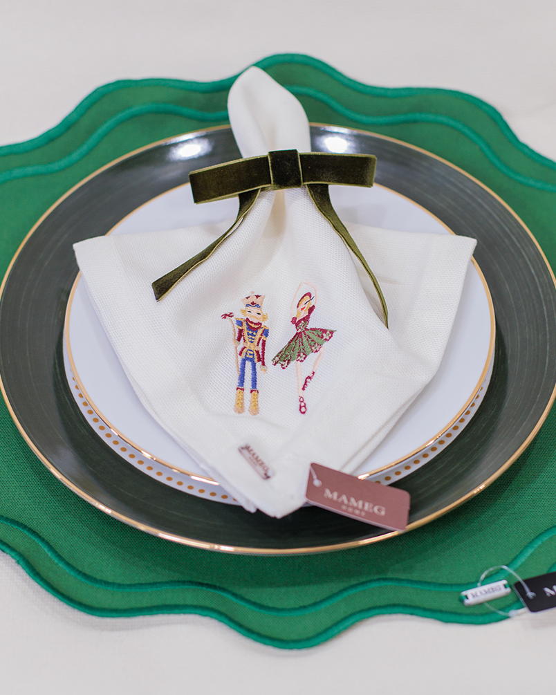 Prato Raso Xmas Ballet Verde em Porcelana