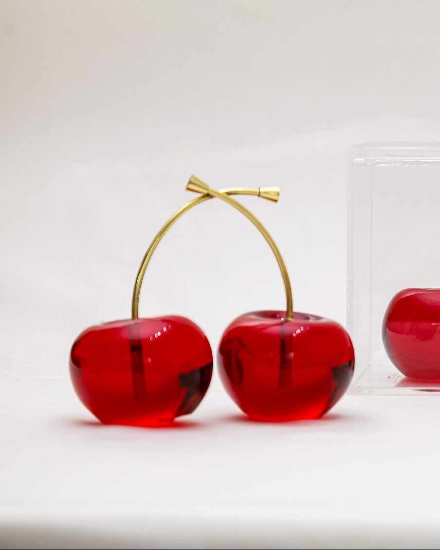 Escultura Galho Cereja na caixa de acrílico