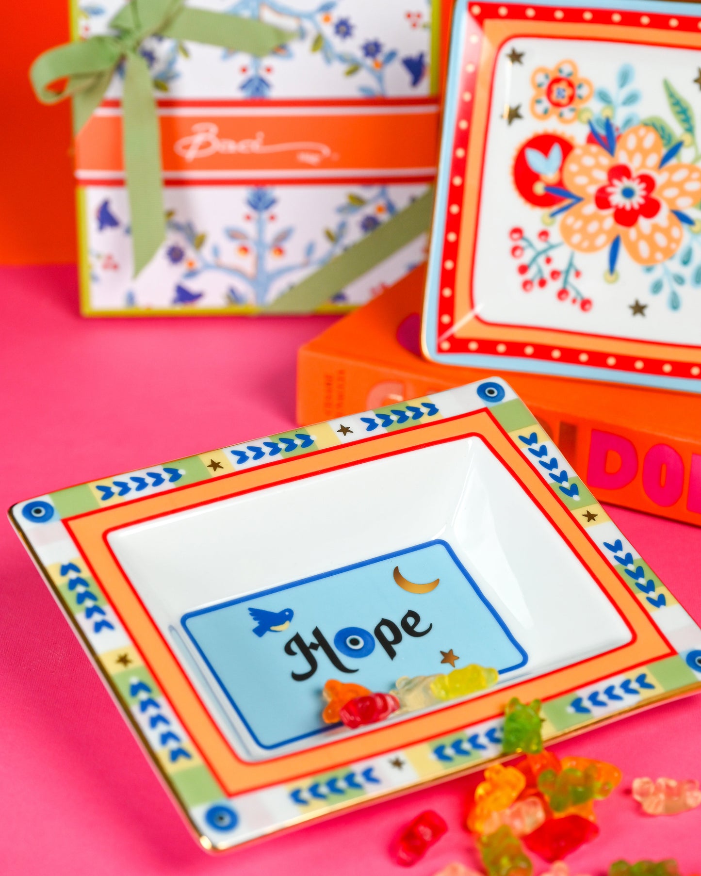 MAMMA MIA Porta objeto retangular porcelana