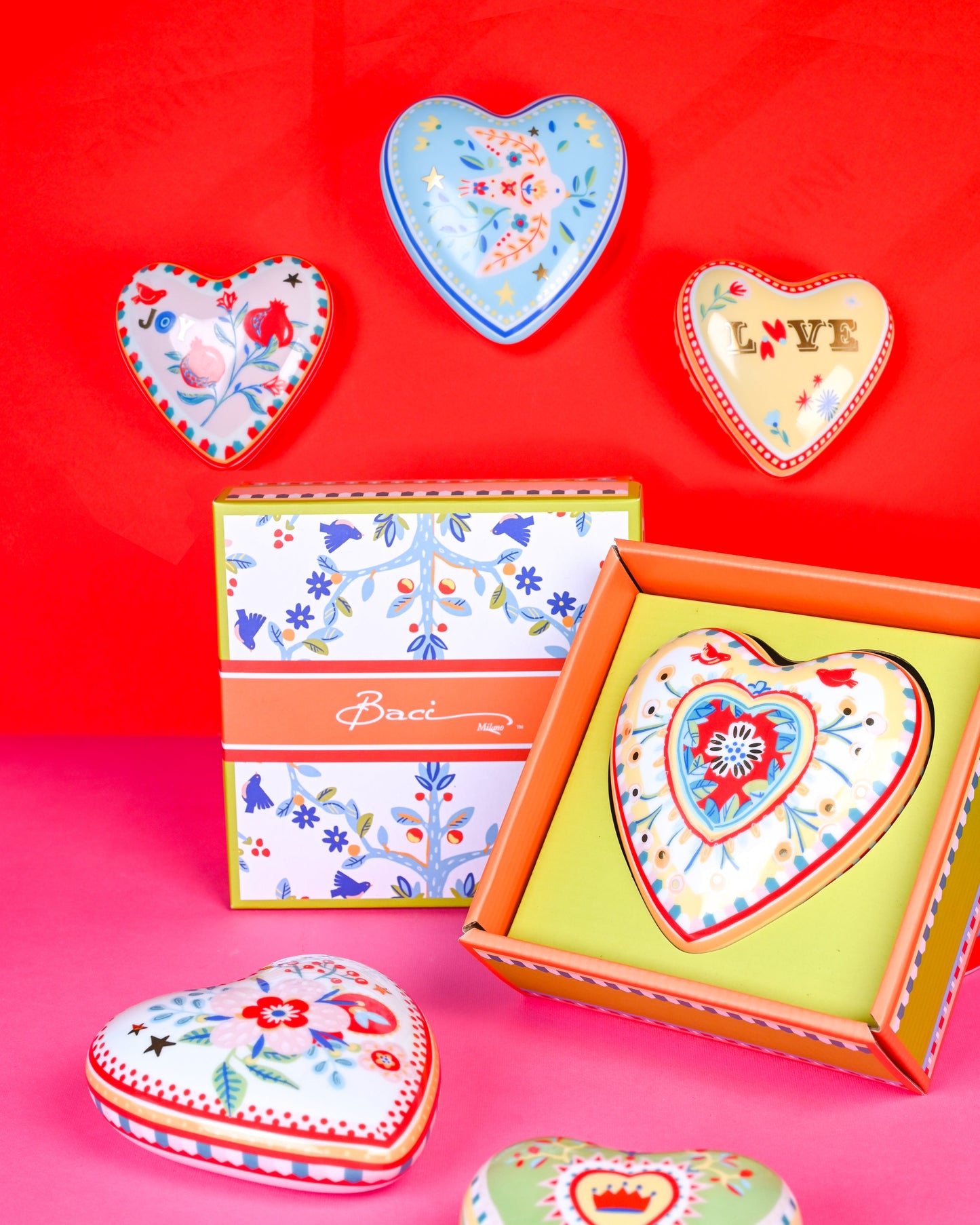 MAMMA MIA Coração grande passaro porcelana