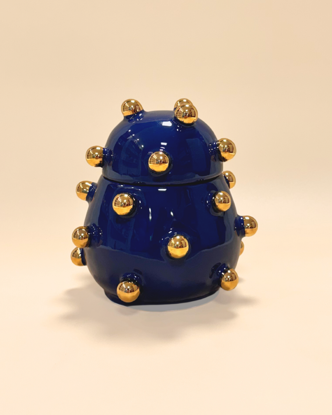 Caixa Olivia Gold Azul em Cerâmica