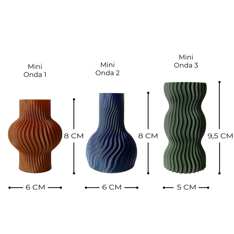 Trio Mini Vasos Onda Rosa