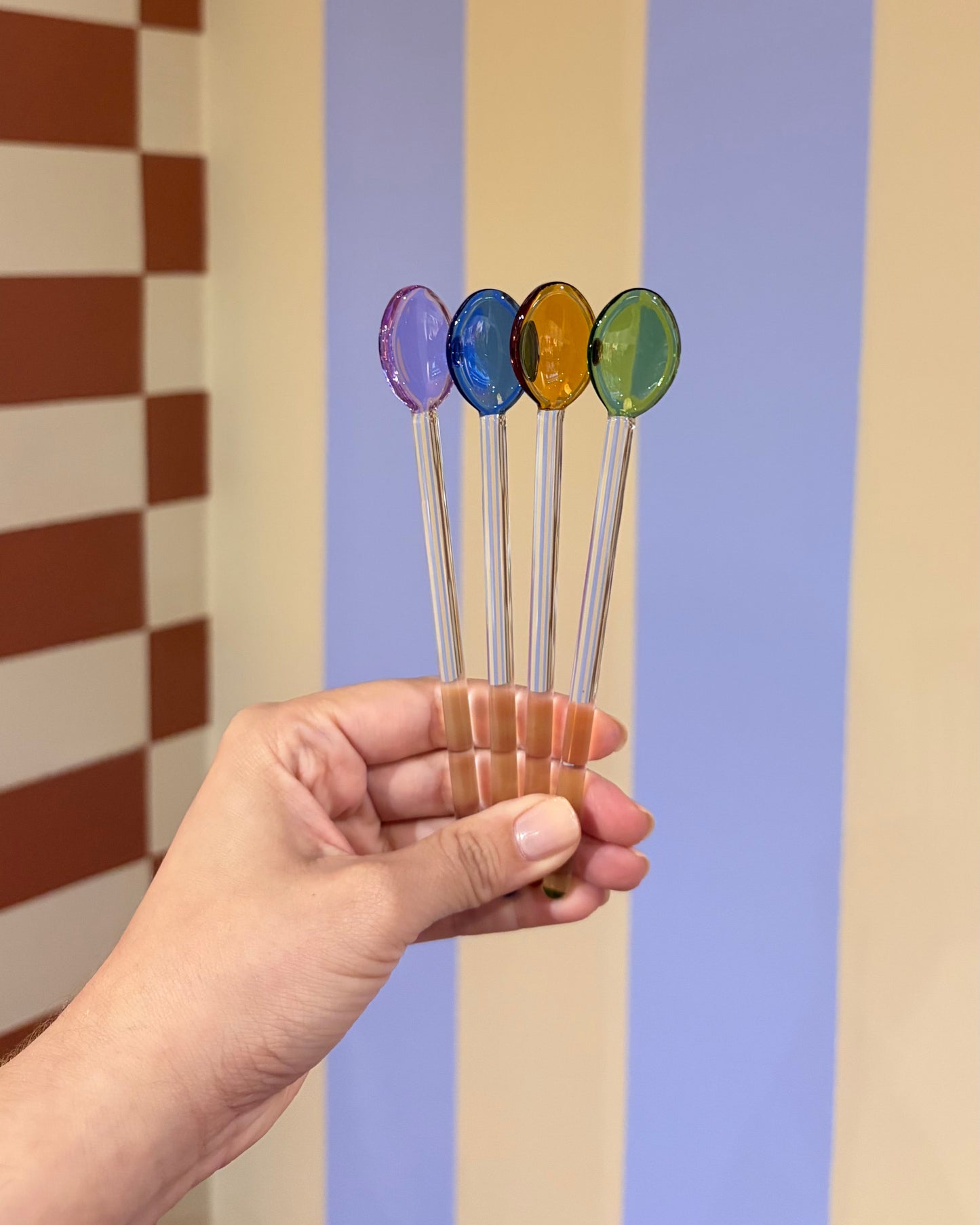 Conjunto de Mexedores para Drinks em Vidro Colorido