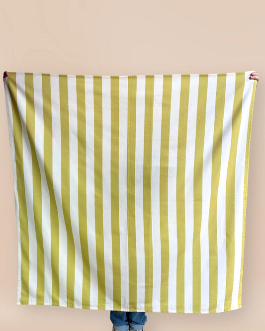 Toalha de mesa listras amarelas retangular