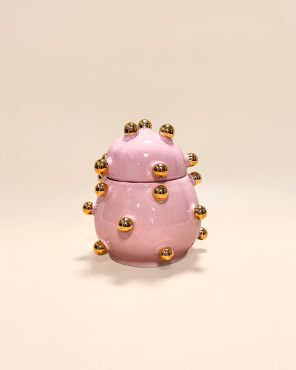 Caixa Olivia Gold Rosa em Cerâmica