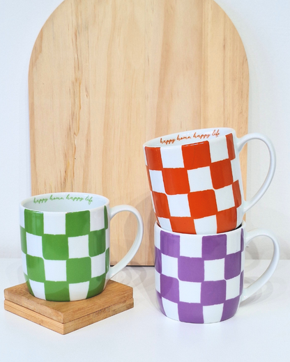 Caneca Chekerboard Verde