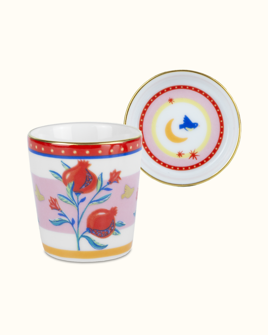 MAMMA MIA Mini copo c/ pires romã porcelana