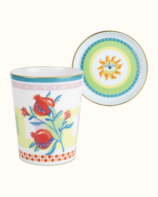 MAMMA MIA Copo c/pires romã porcelana