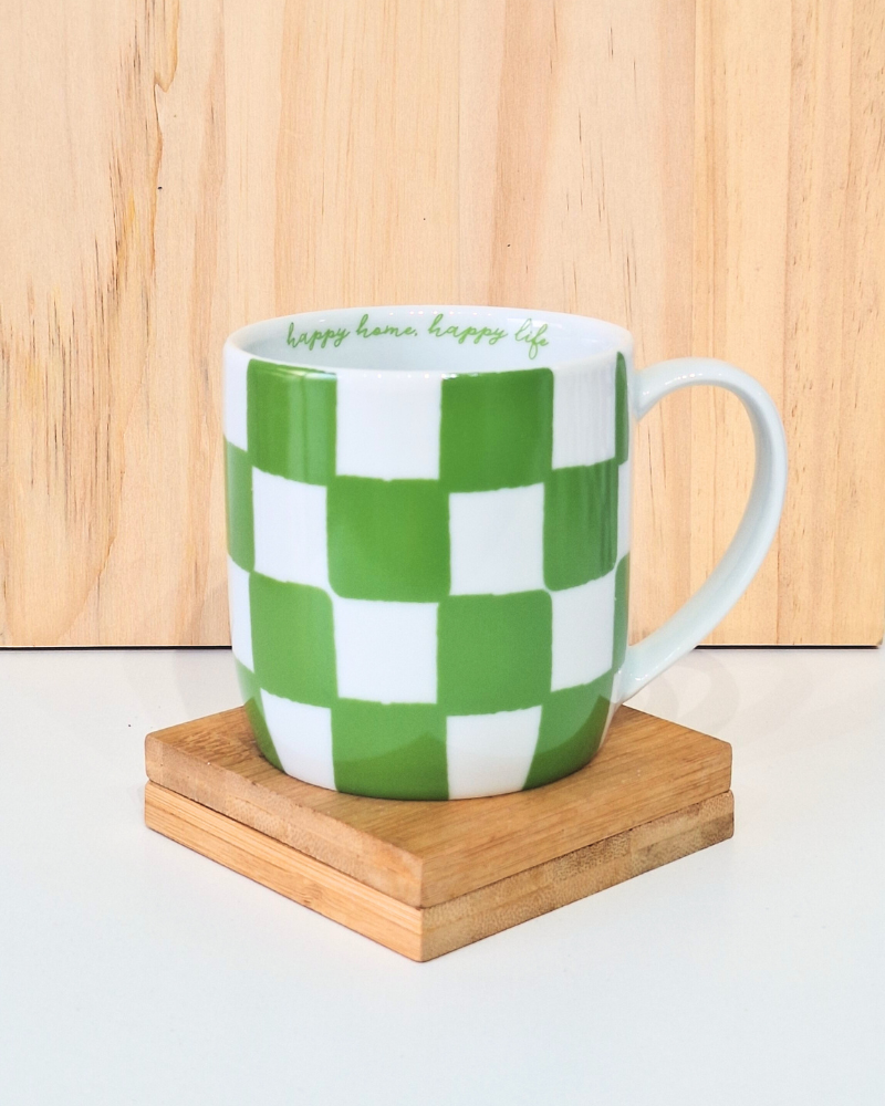 Caneca Chekerboard Verde