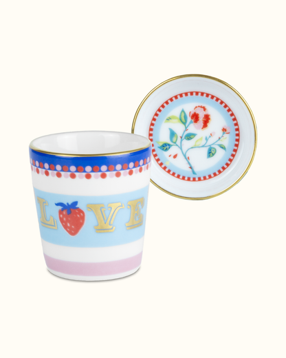 MAMMA MIA Mini copo c/ pires LOVE porcelana