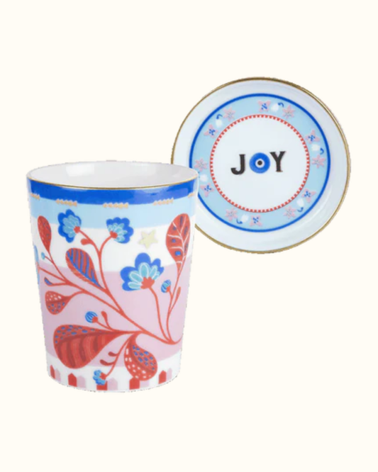 MAMMA MIA Copo c/pires folhas porcelana