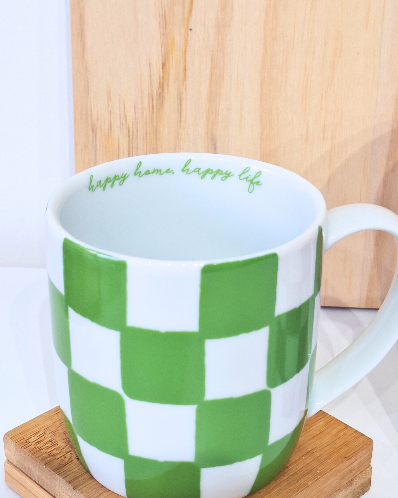 Caneca Chekerboard Verde