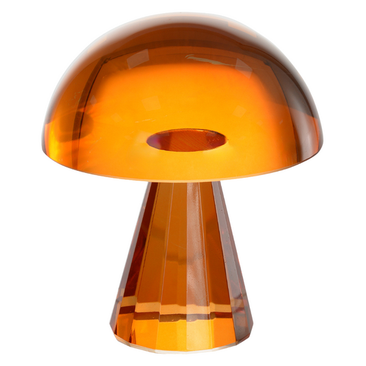 Escultura de Cristal Cogumelo Sunset Grande (Laranja)
