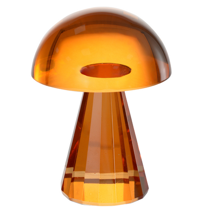 Escultura de Cristal Cogumelo Sunset Pequena (Laranja)
