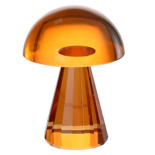 Escultura de Cristal Cogumelo Sunset Pequena (Laranja)