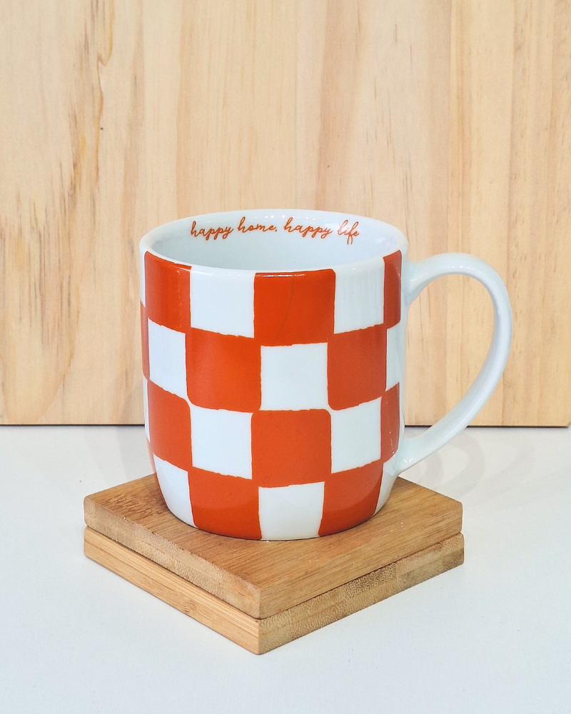 Caneca Chekerboard Laranja