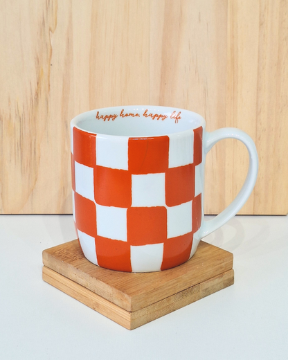 Caneca Chekerboard Laranja
