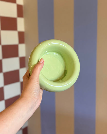 Bowl rosquinha verde em cerâmica
