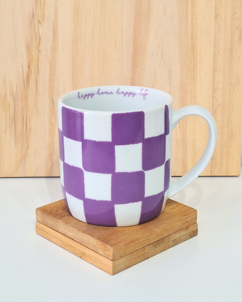Caneca Chekerboard Lilás
