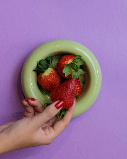 Bowl rosquinha verde em cerâmica