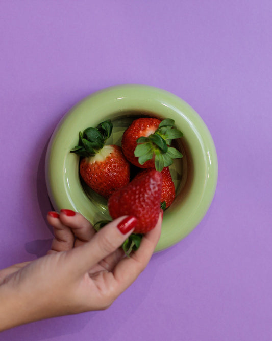 Bowl rosquinha verde em cerâmica