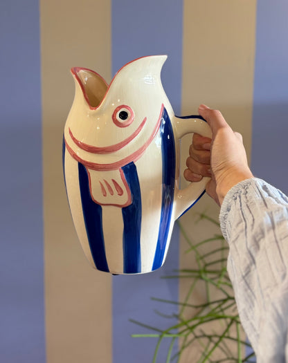 Vaso Peixe Azul em Cerâmica
