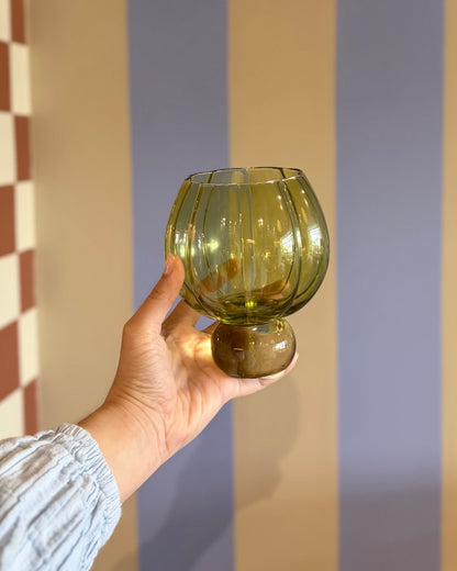 Taça de Vidro Autumn Orbe Verde em Vidro