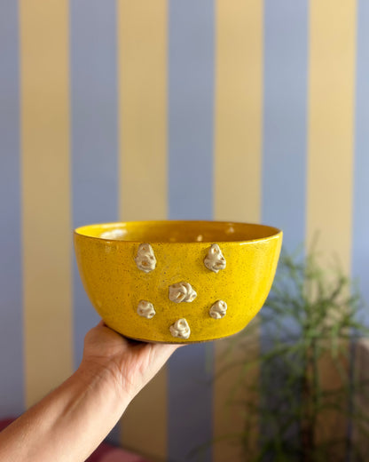Pipoqueira G amarelo em cerâmica