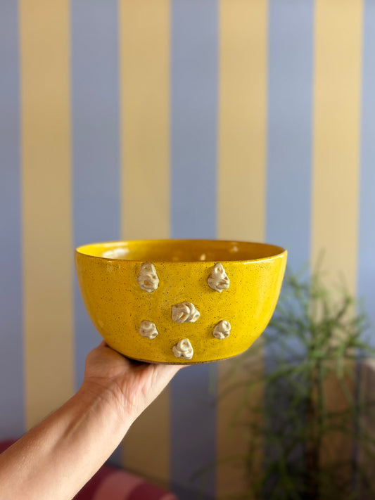 Pipoqueira G amarelo em cerâmica
