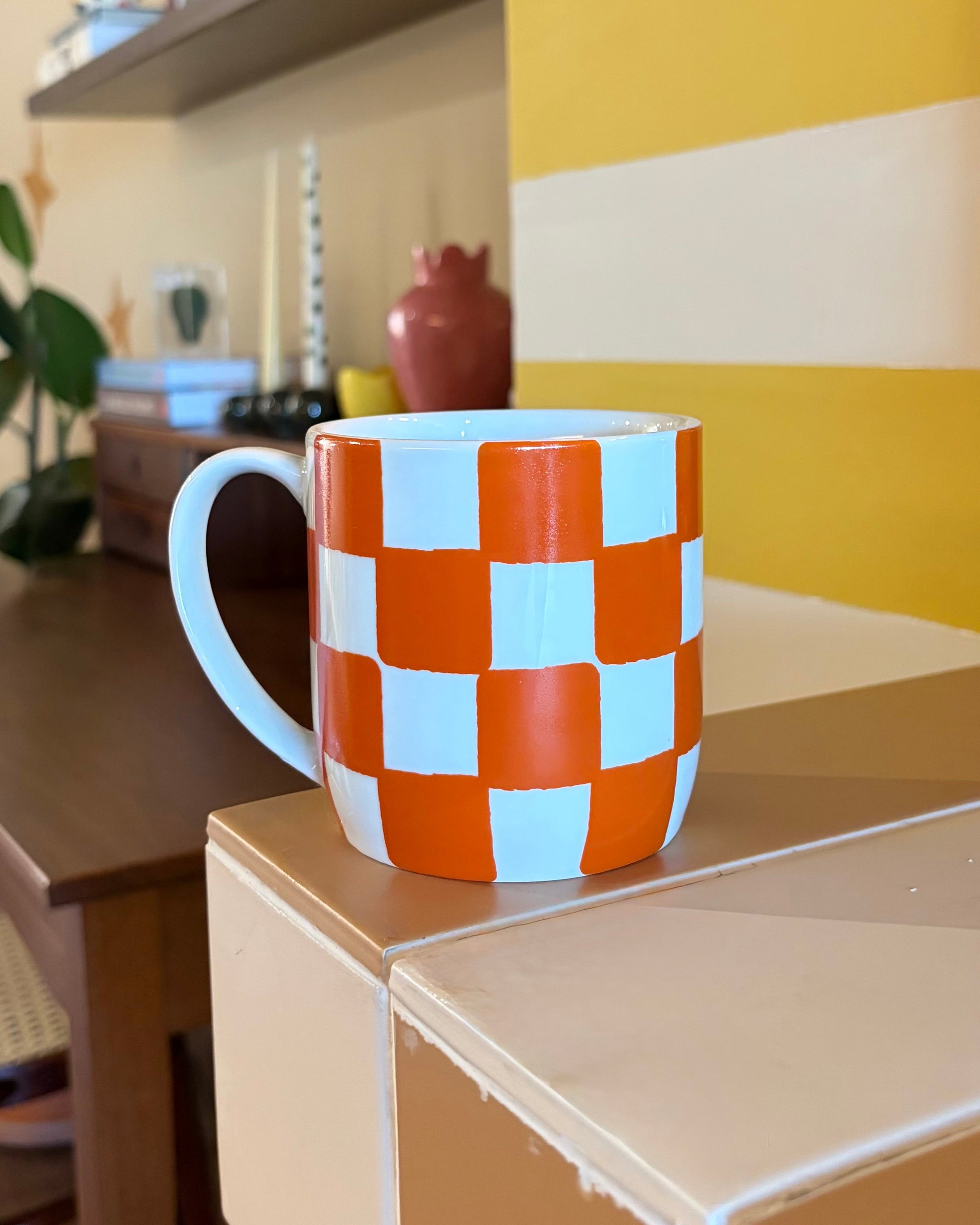 Caneca Checkerboard Laranja
