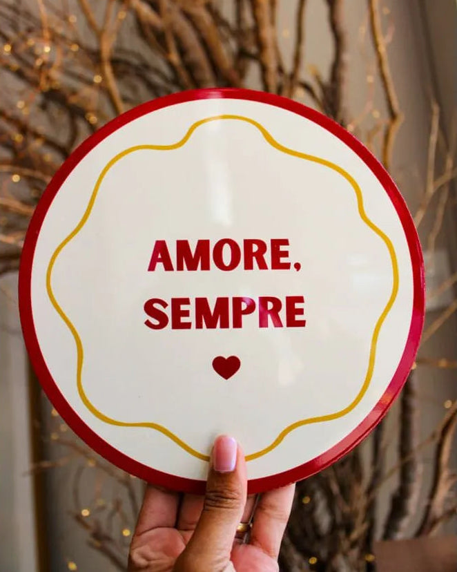 Azulejo Decorativo Redondo 'Amore Sempre'