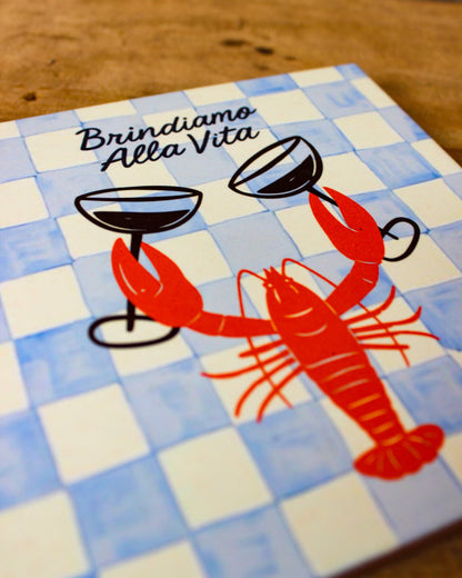 Azulejo Decorativo 'Brindiamo Alla Vita'