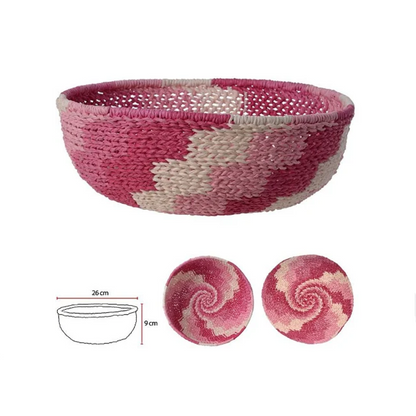 Cesta Decorativa Fibra de Papel (Rosa)