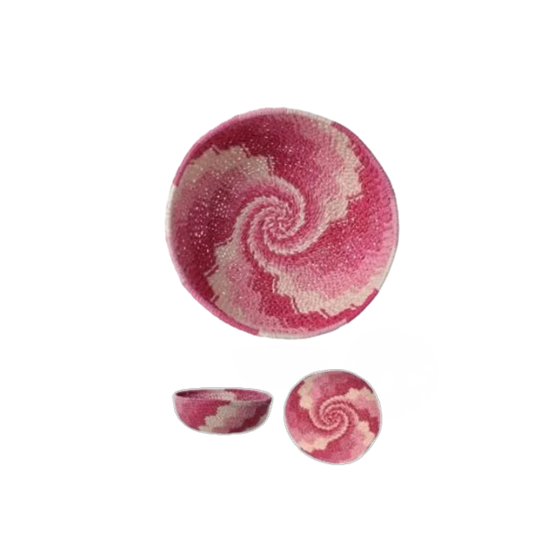 Cesta Decorativa Fibra de Papel (Rosa)