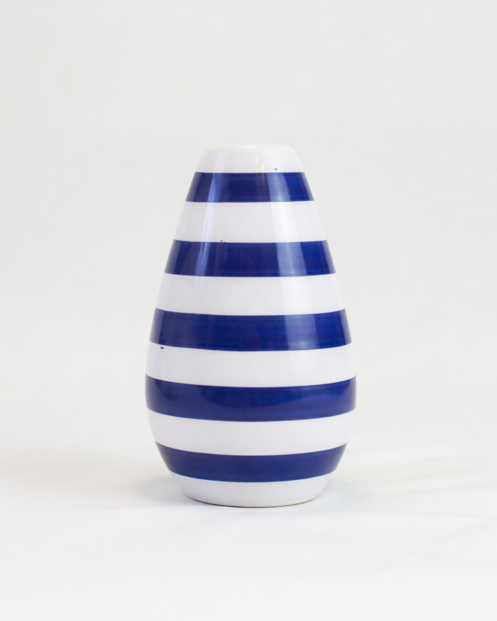 Vaso gota com listras azul em cerâmica